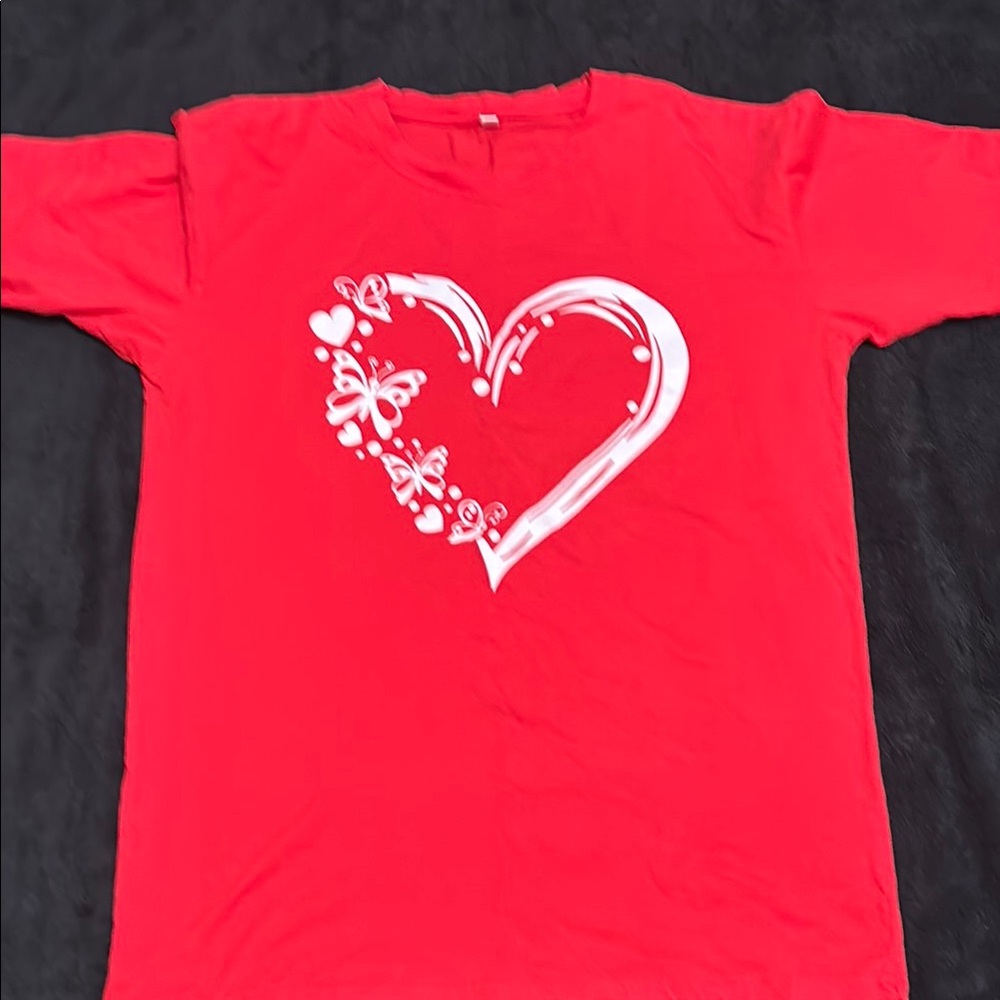 Red Heart and Butterfly Shirt